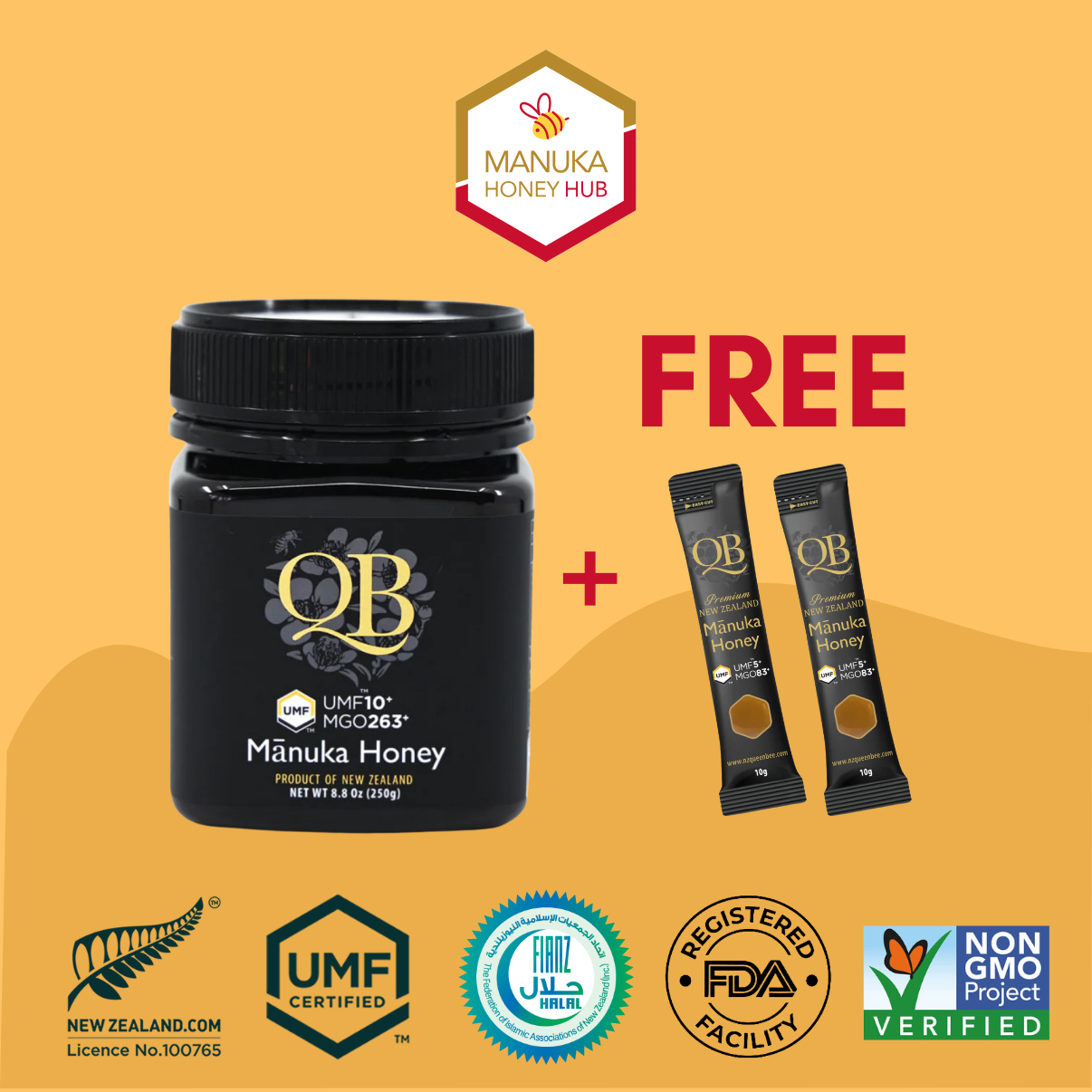 QB Manuka Honey UMF10+ MGO 263+ | HALAL Certified | Pure New Zealand | Ready Stock MY