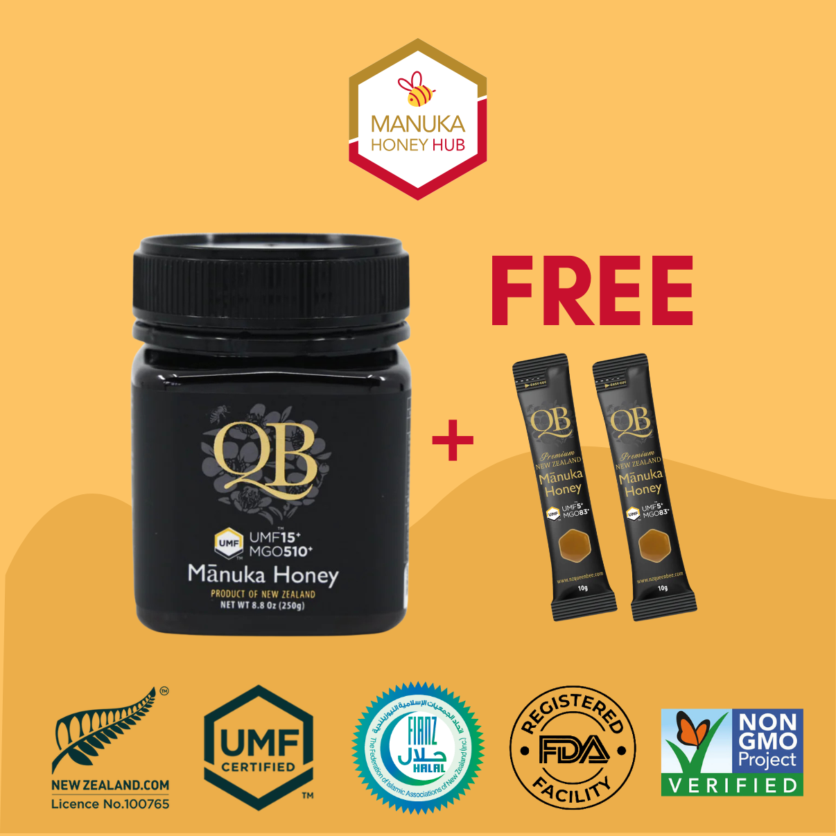 QB Manuka Honey UMF15+ MGO 510+ | HALAL Certified | Pure New Zealand | Ready Stock MY
