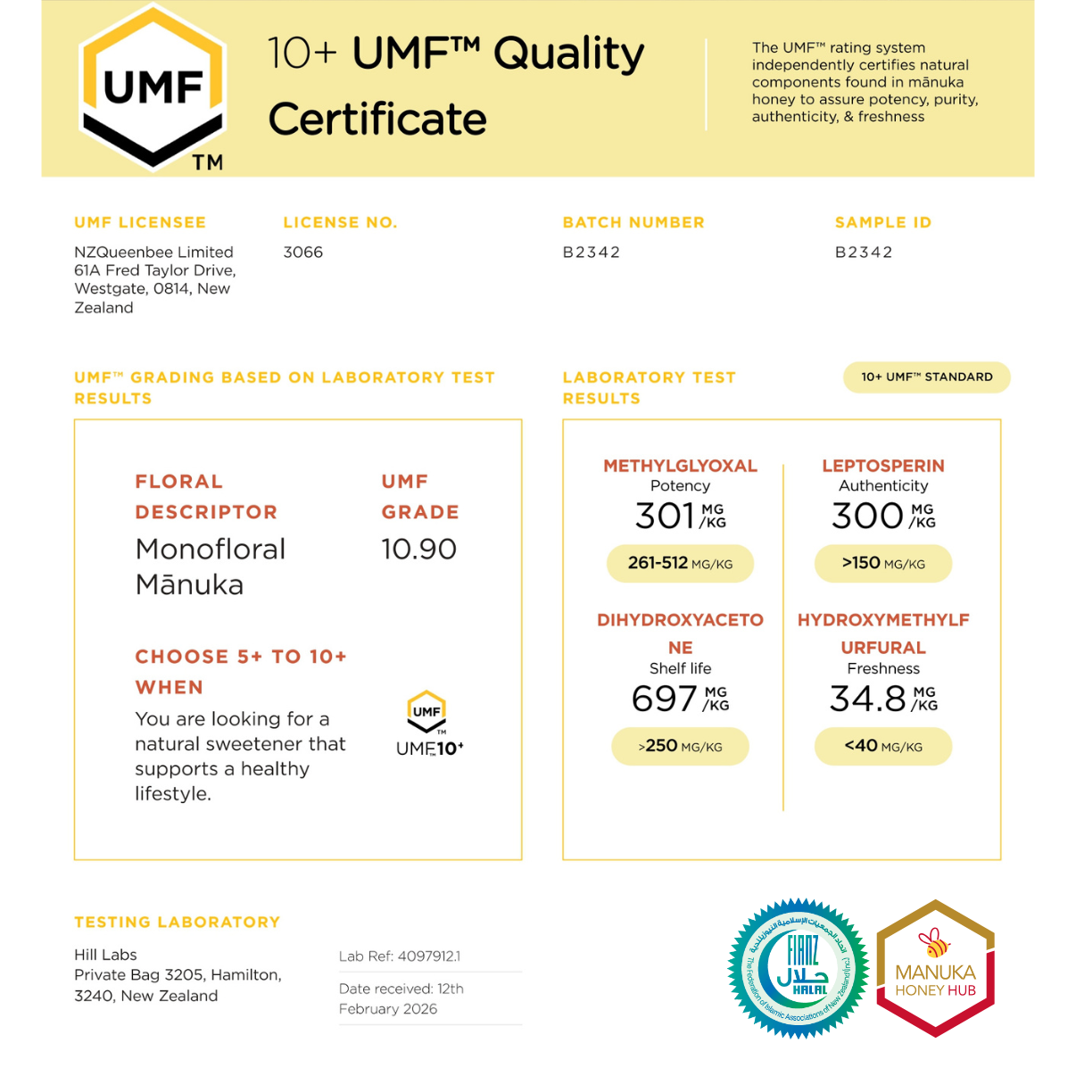 QB Manuka Honey UMF10+ MGO 263+ | HALAL Certified | Pure New Zealand | Ready Stock MY